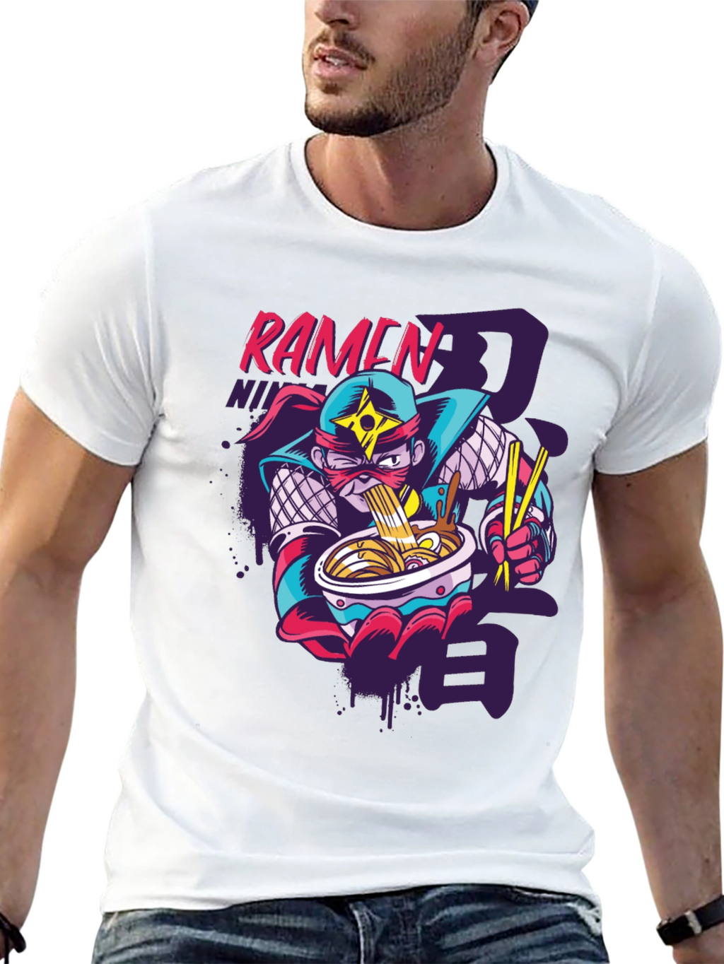 Ramen Ninja Graphic Tee - Fun Anime Inspired Shirt