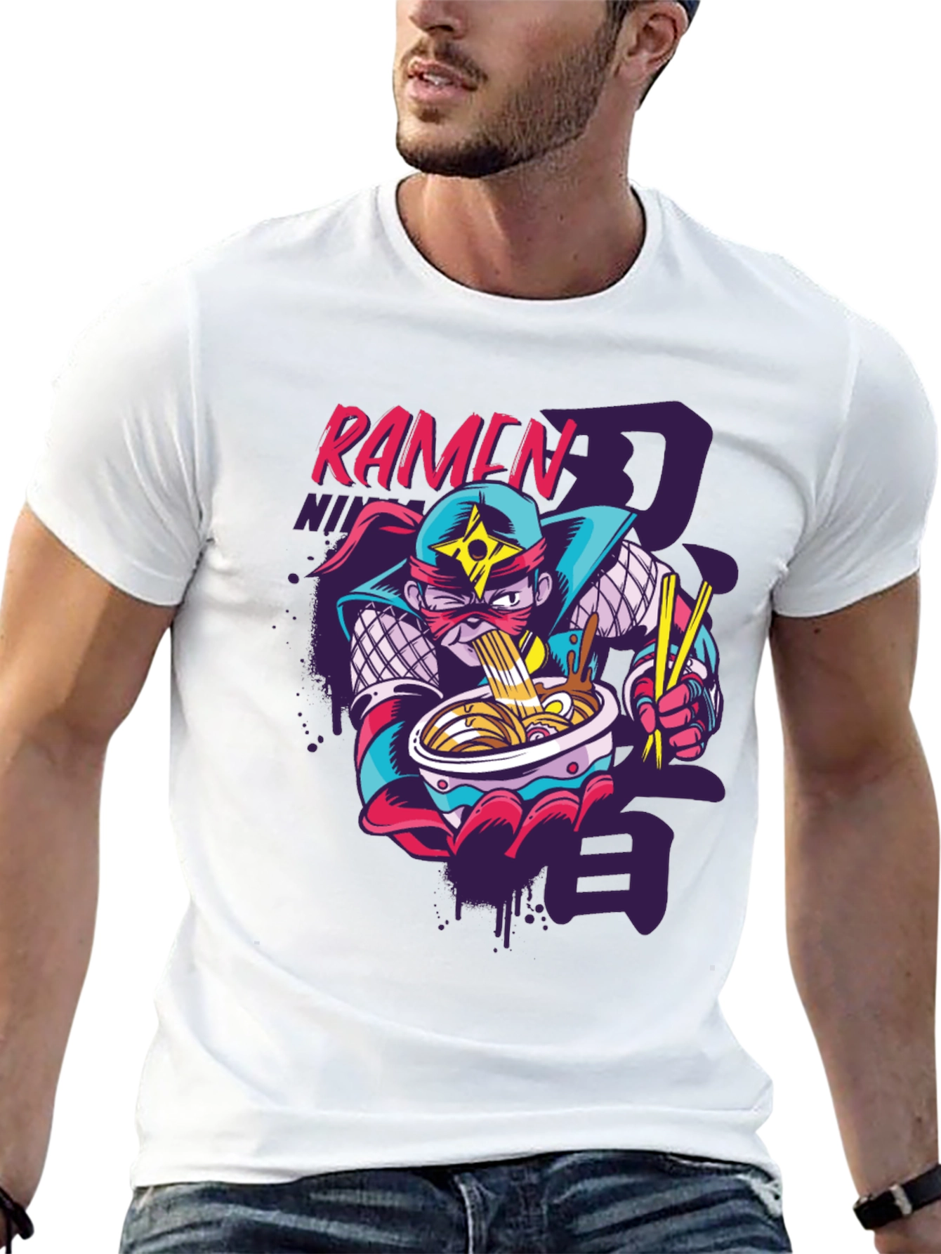 Ramen Ninja Graphic Tee - Fun Anime Inspired Shirt