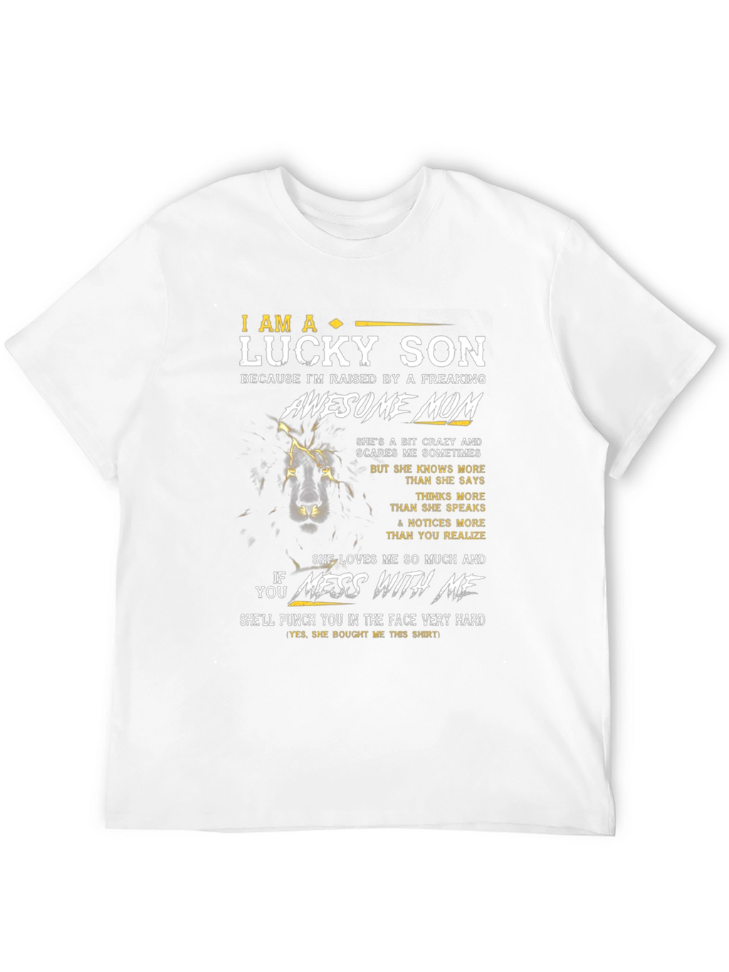 Lucky Son Awesome Mom Black T-Shirt