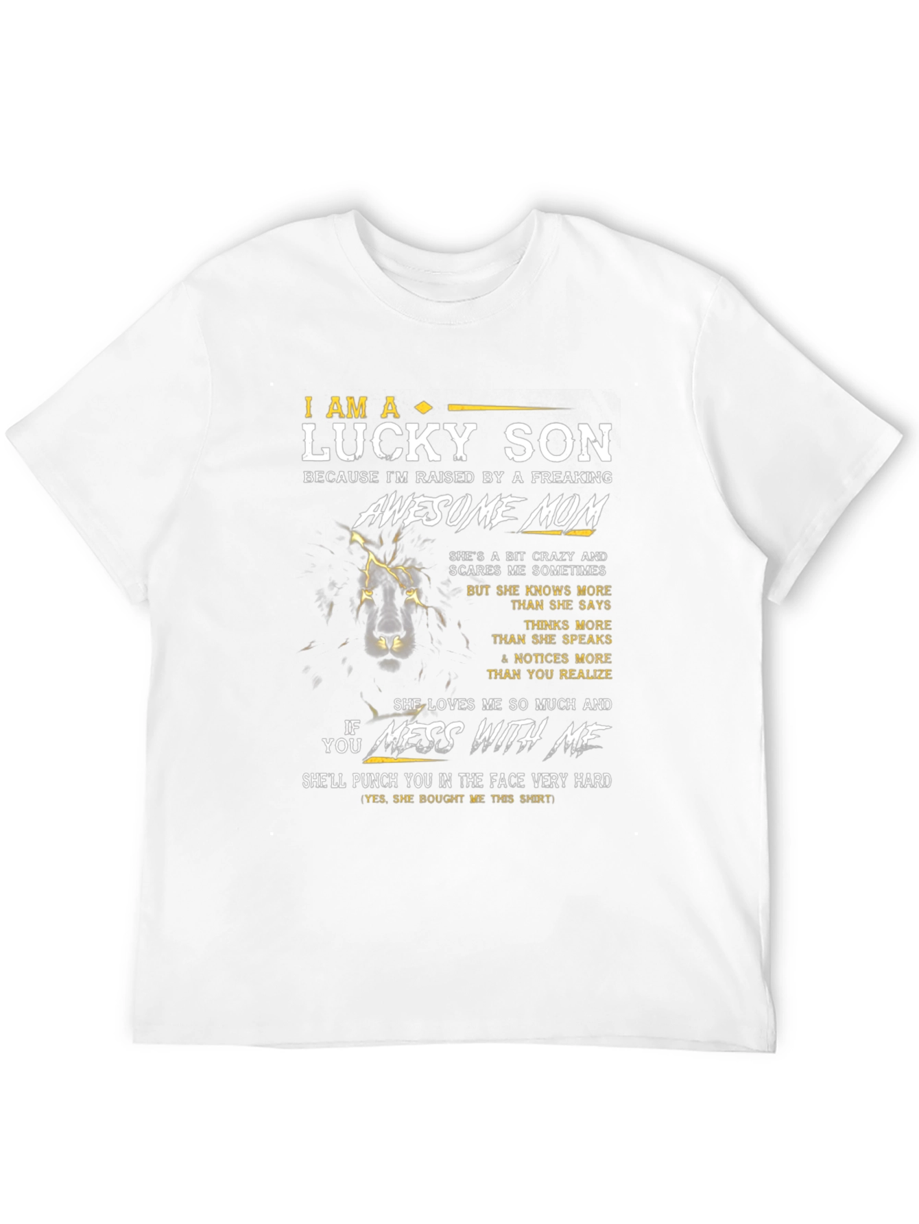 Lucky Son Awesome Mom Black T-Shirt