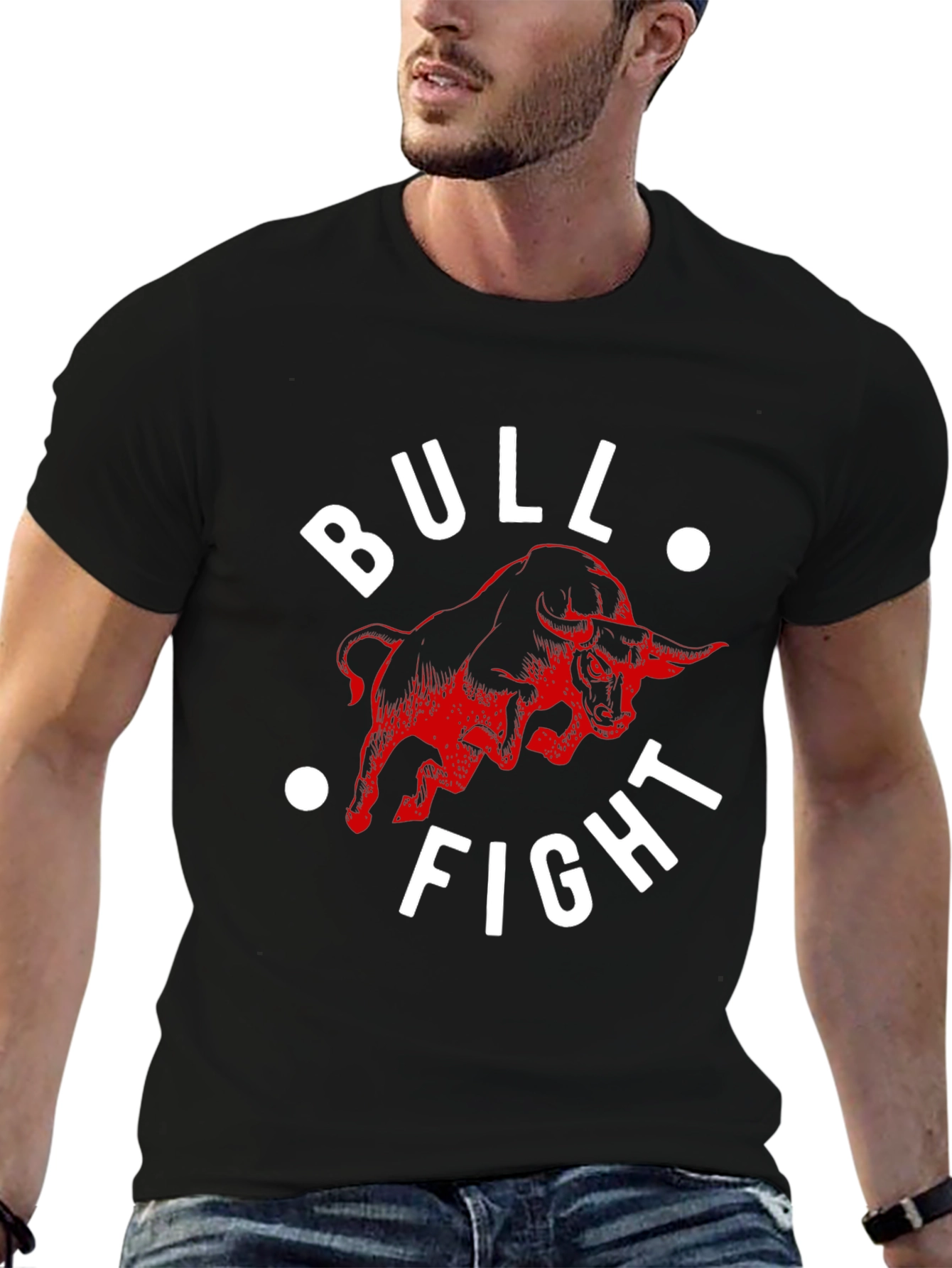 Bull Fight Graphic Tee - Mens Black T-Shirt