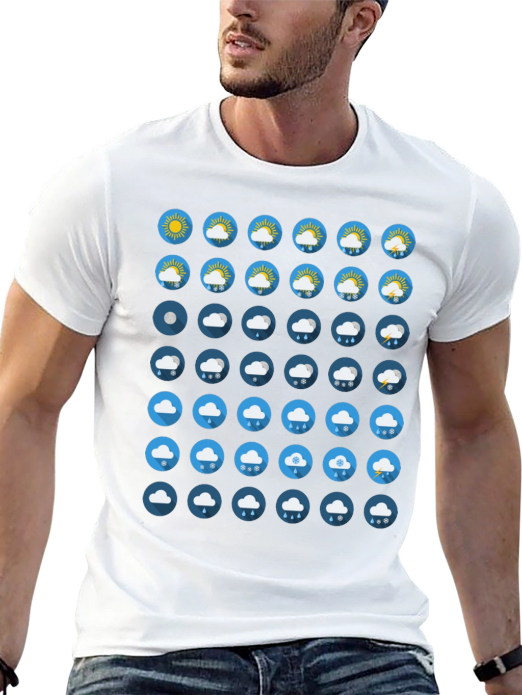 Weather Icon Black T-Shirt