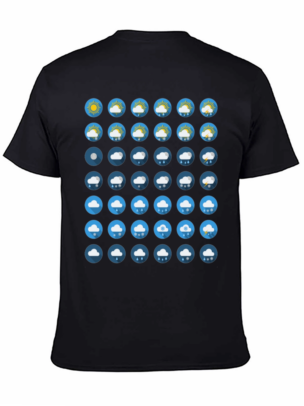 Weather Icon Black T-Shirt