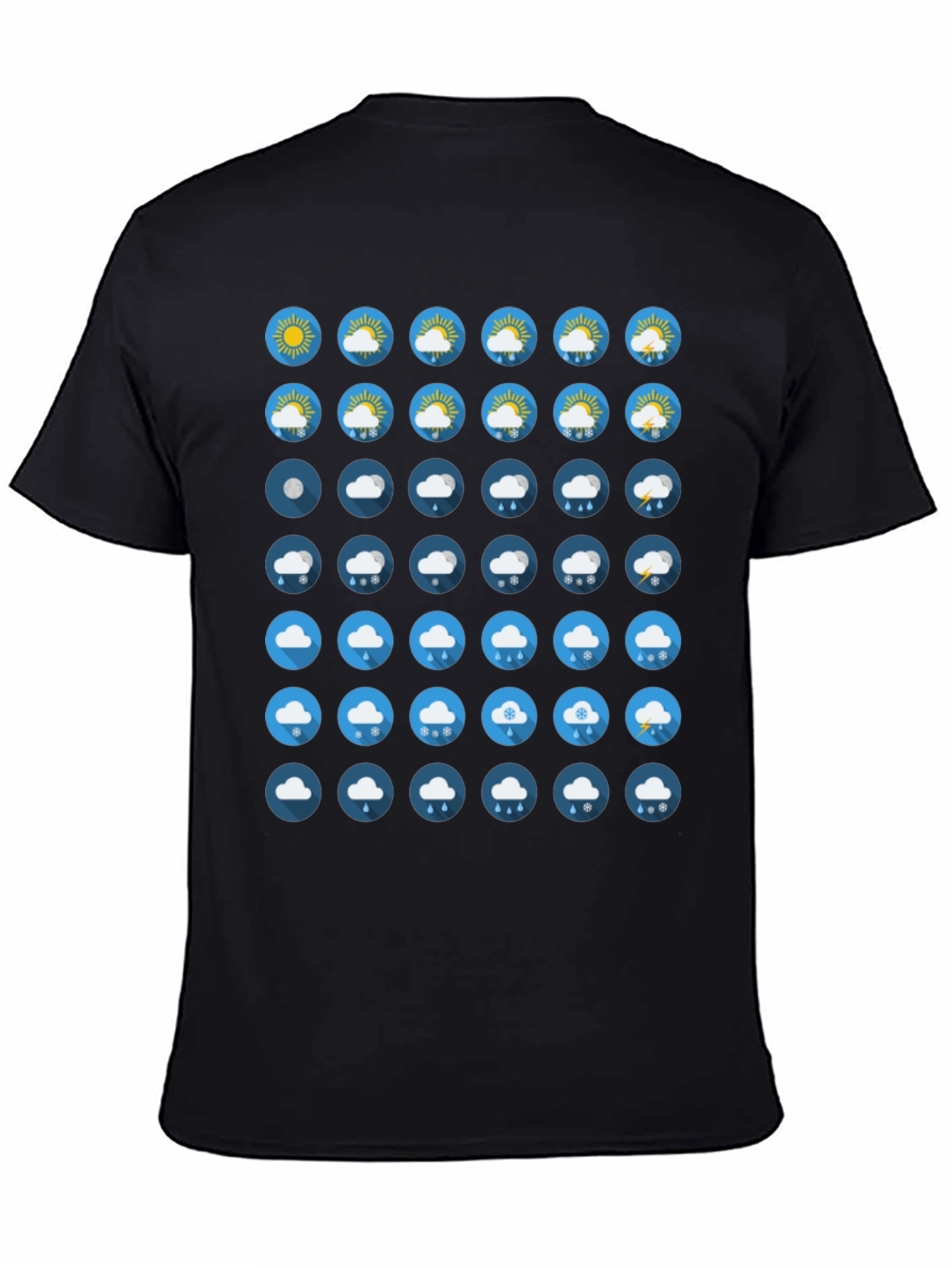 Weather Icon Black T-Shirt