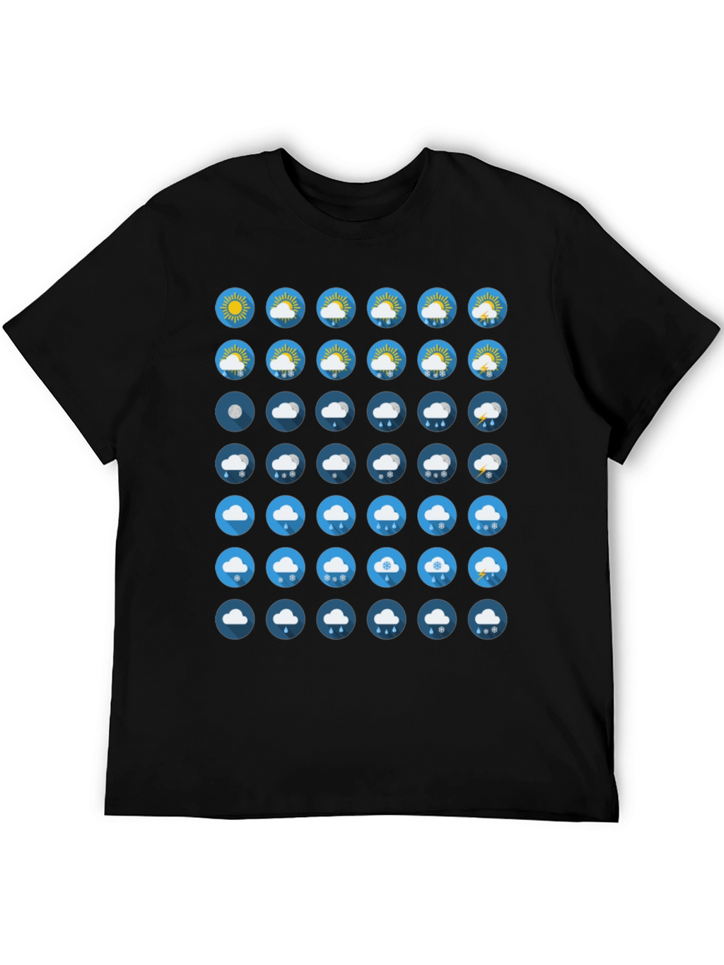 Weather Icon Black T-Shirt
