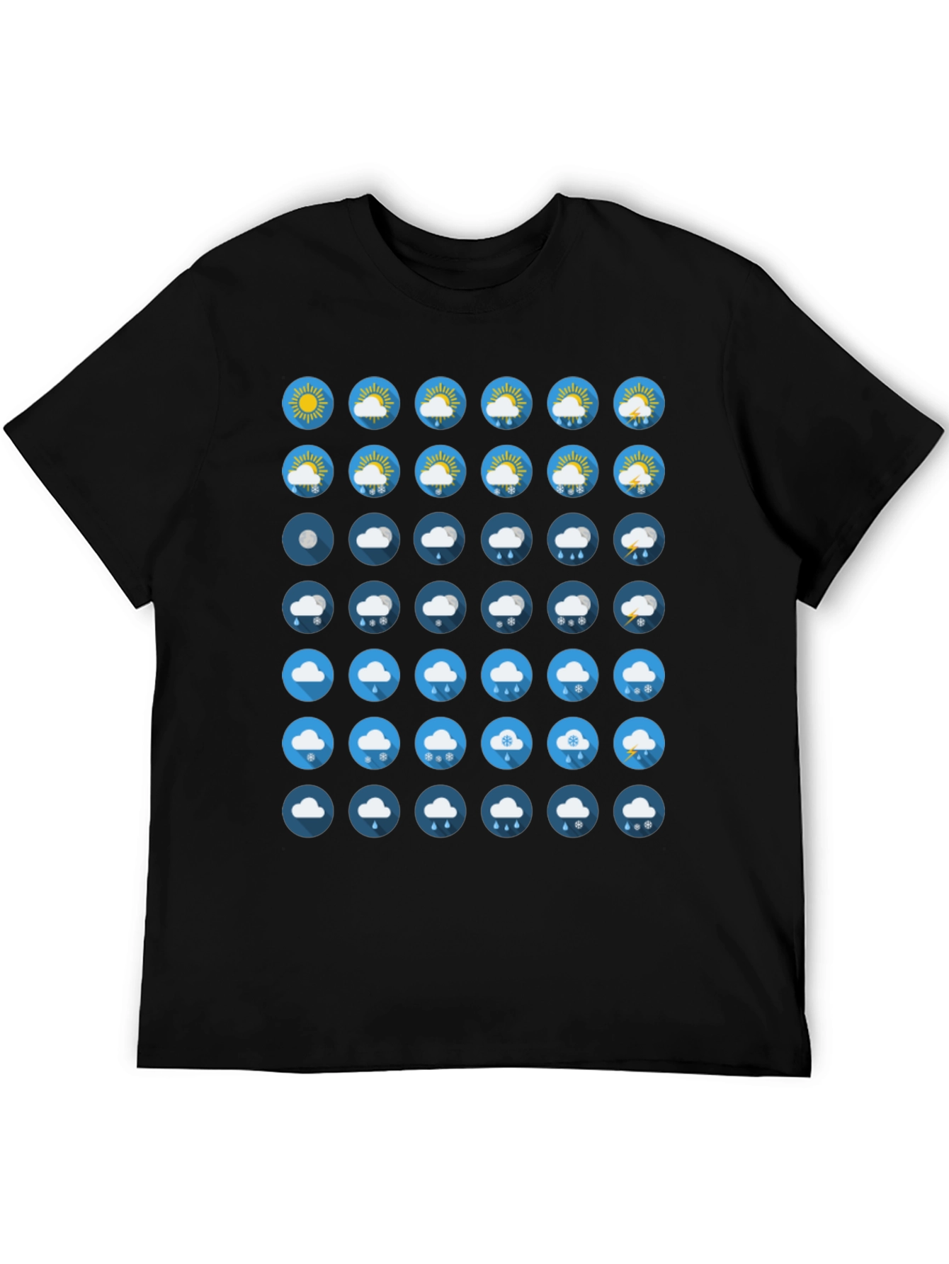 Weather Icon Black T-Shirt