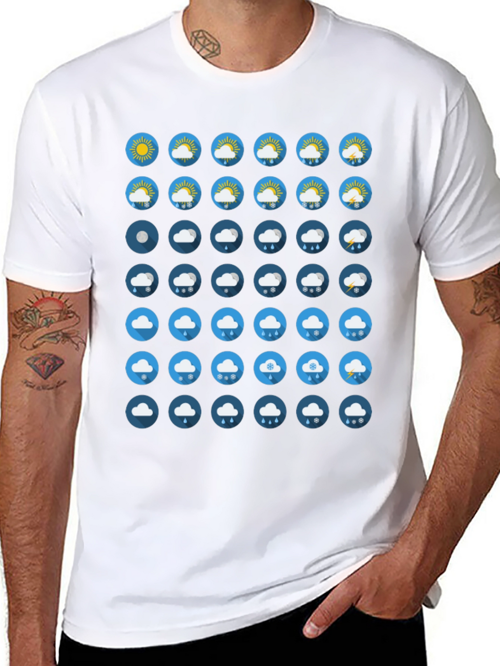 Weather Icon Black T-Shirt