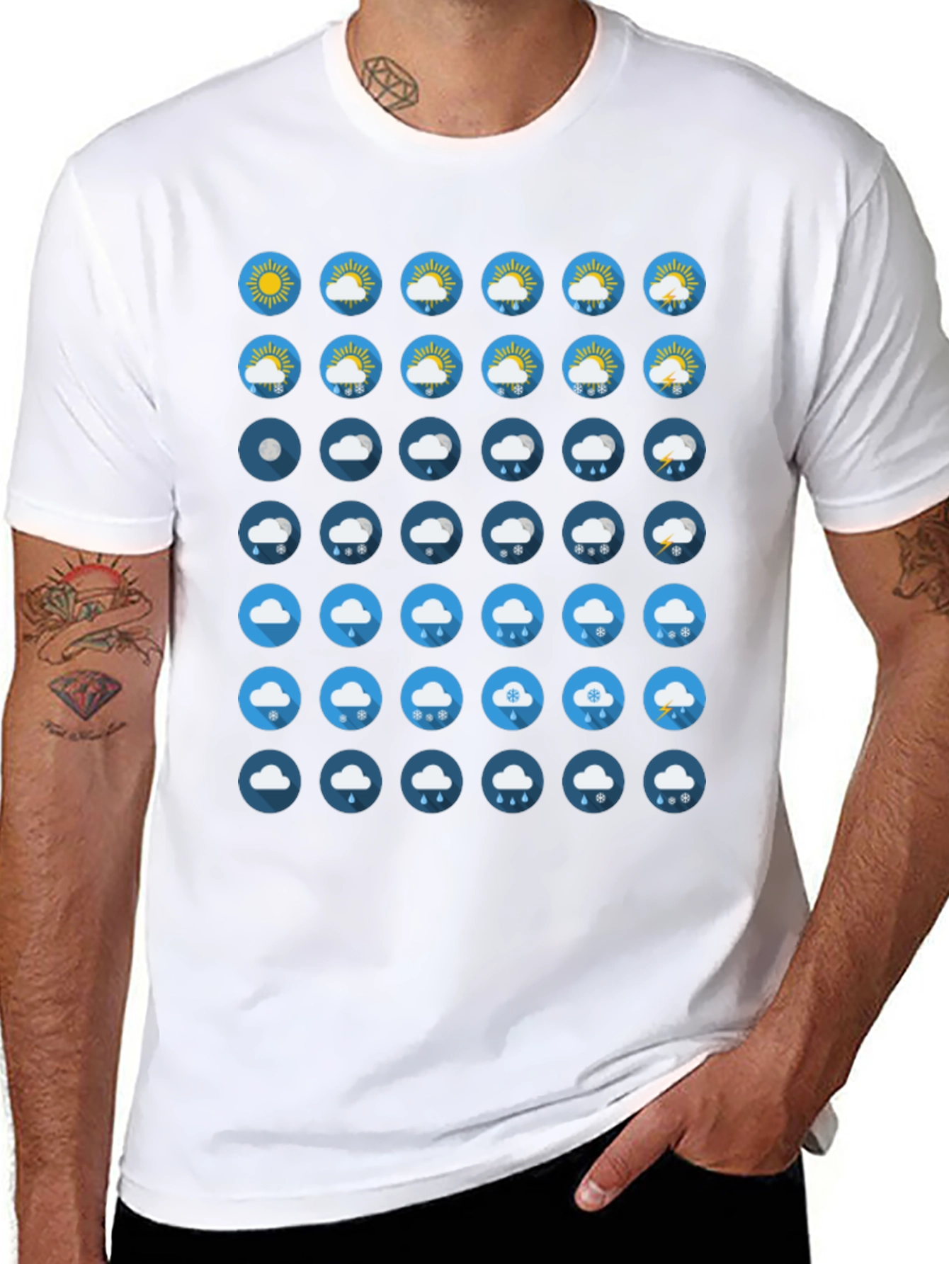 Weather Icon Black T-Shirt