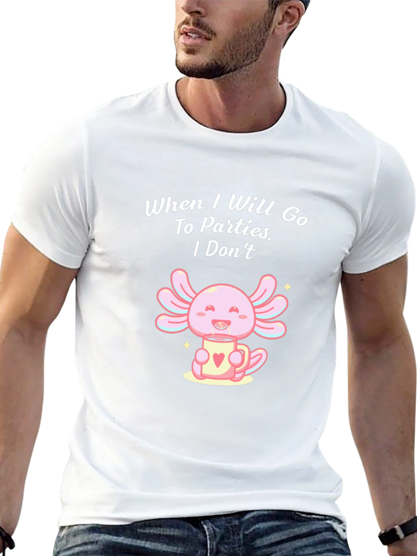 Axolotl Party T-Shirt: Introvert Style