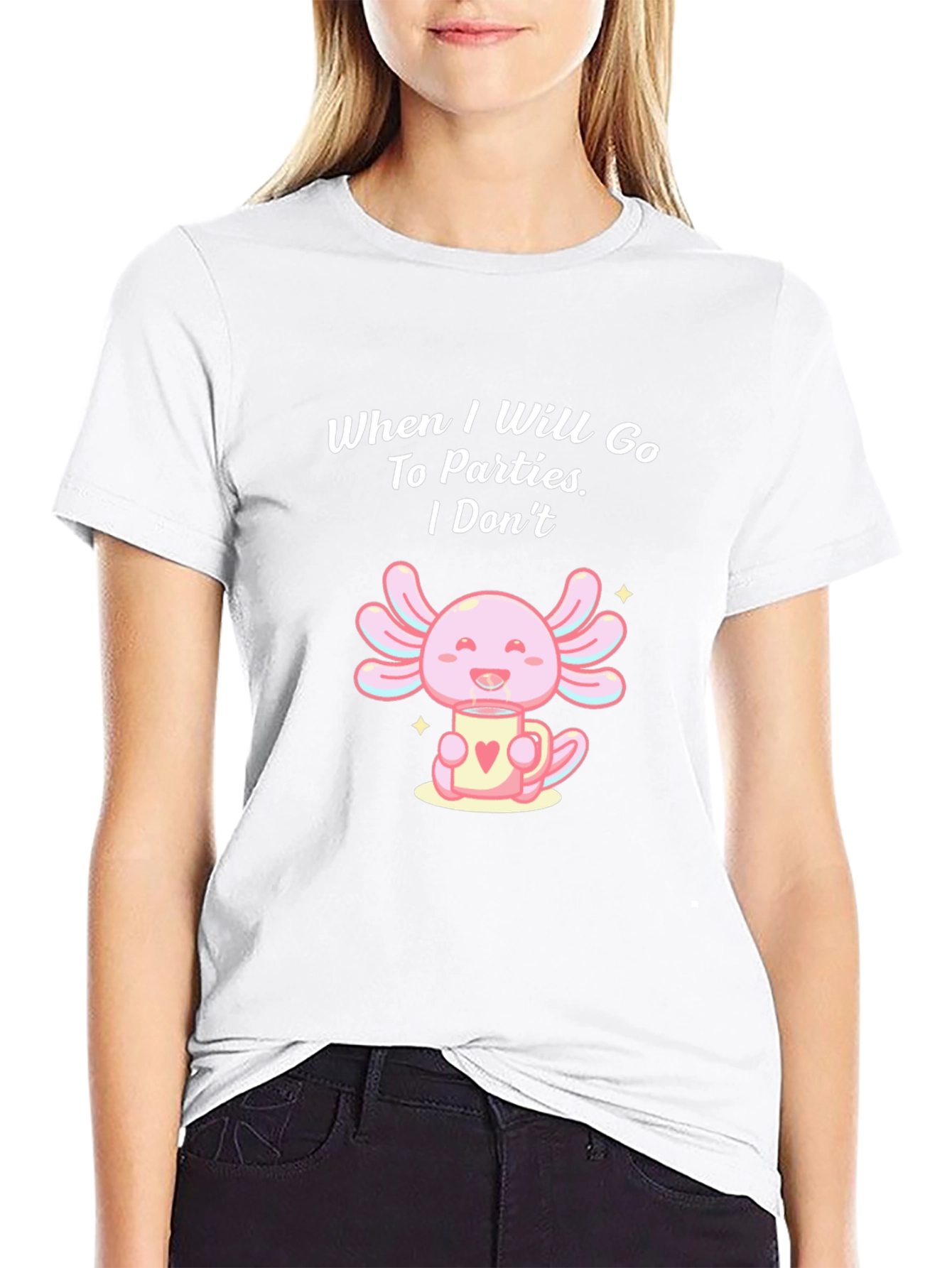 Axolotl Party T-Shirt: Introvert Style