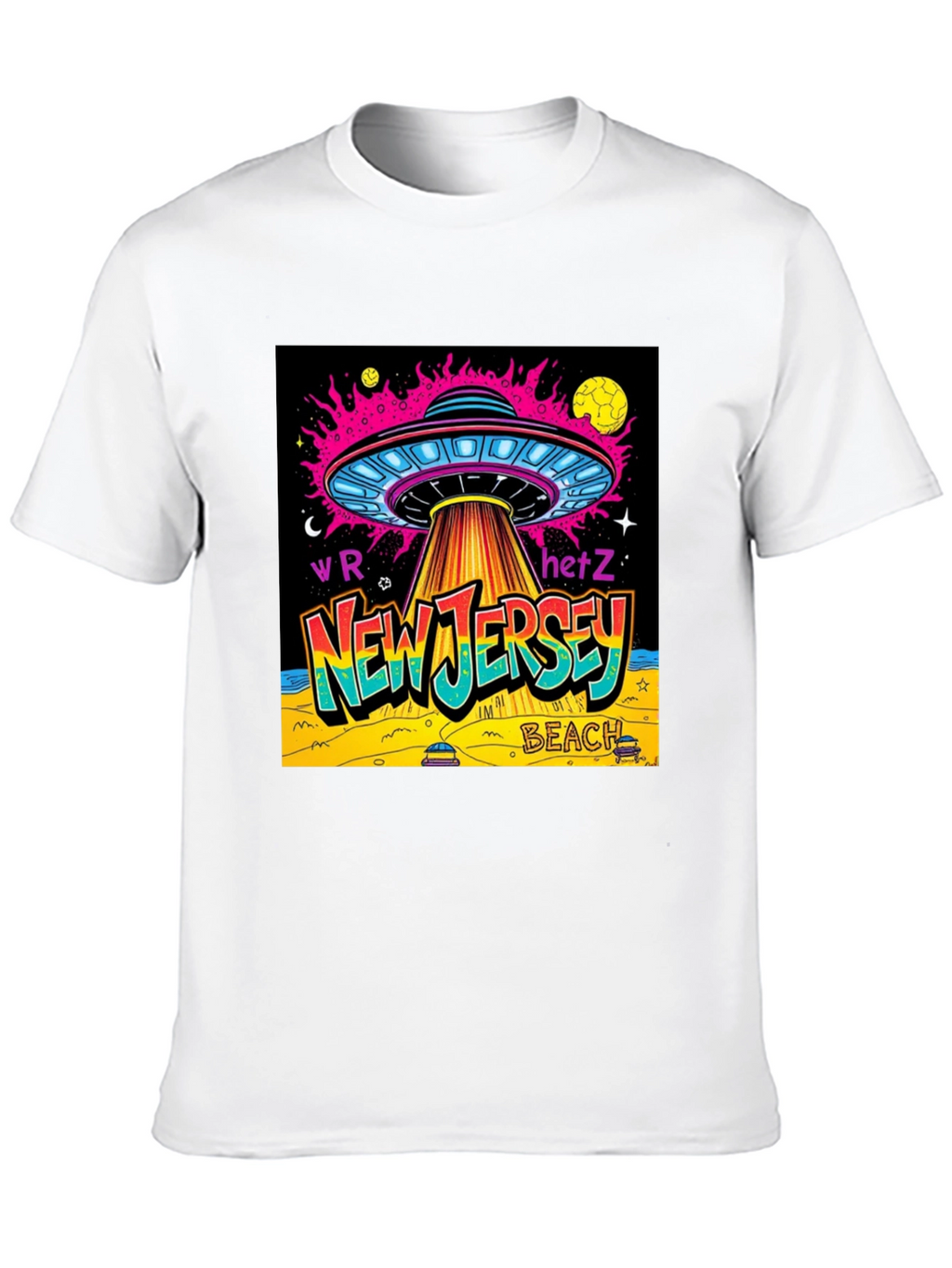 New Jersey Beach UFO Graphic T-Shirt