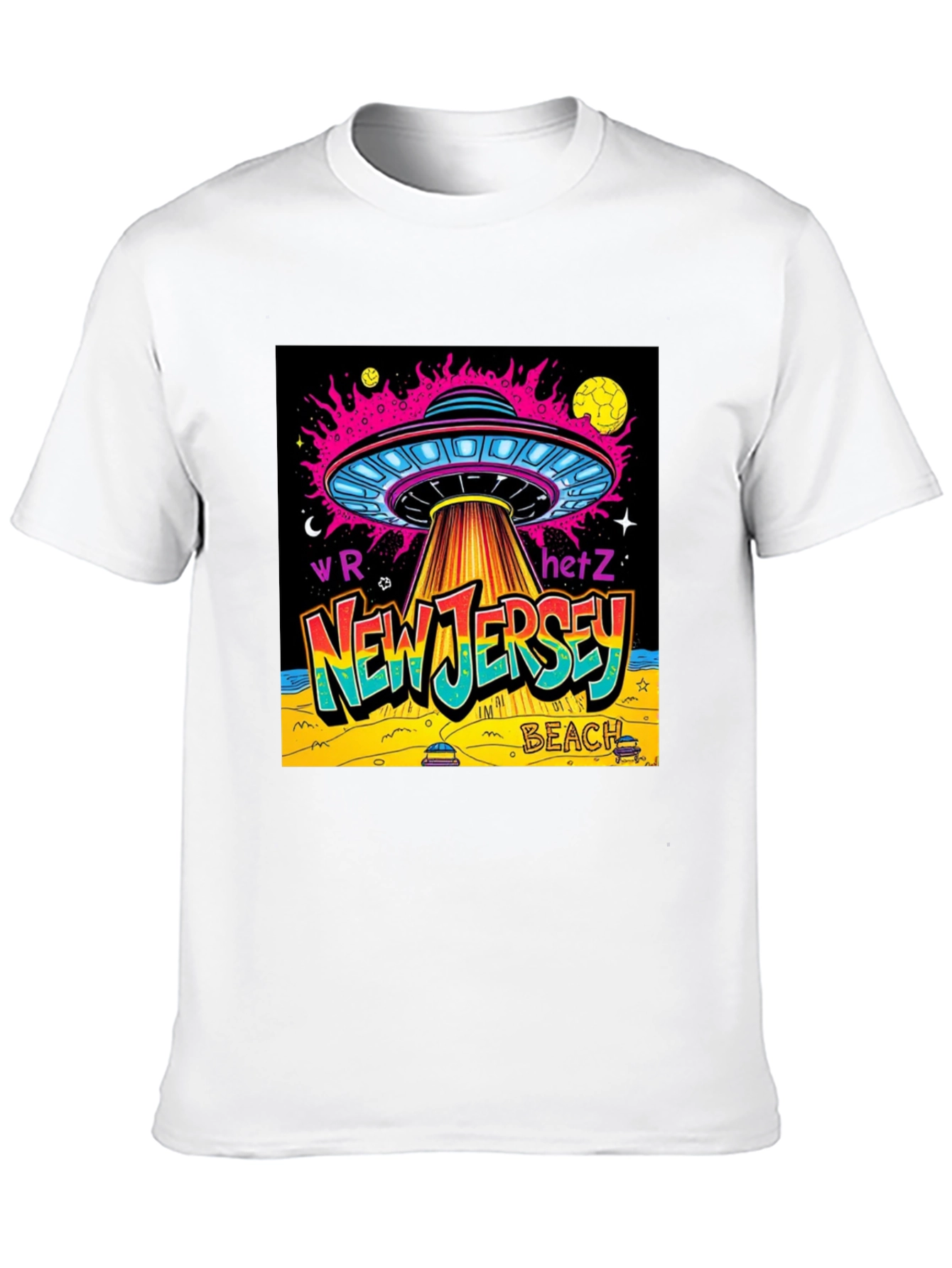 New Jersey Beach UFO Graphic T-Shirt