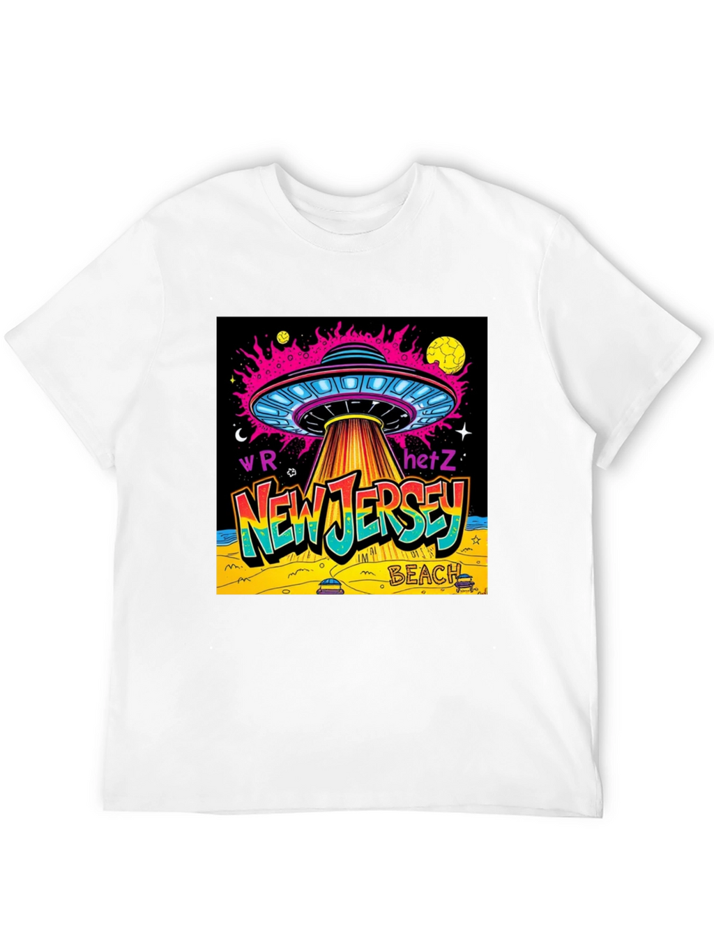 New Jersey Beach UFO Graphic T-Shirt