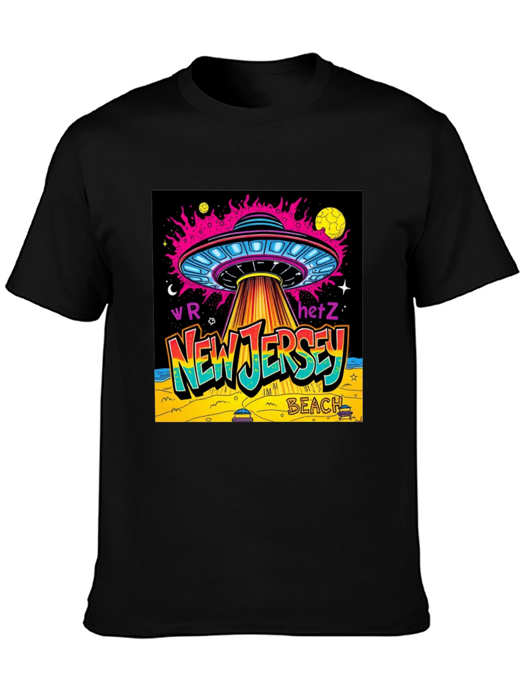 New Jersey Beach UFO Graphic T-Shirt