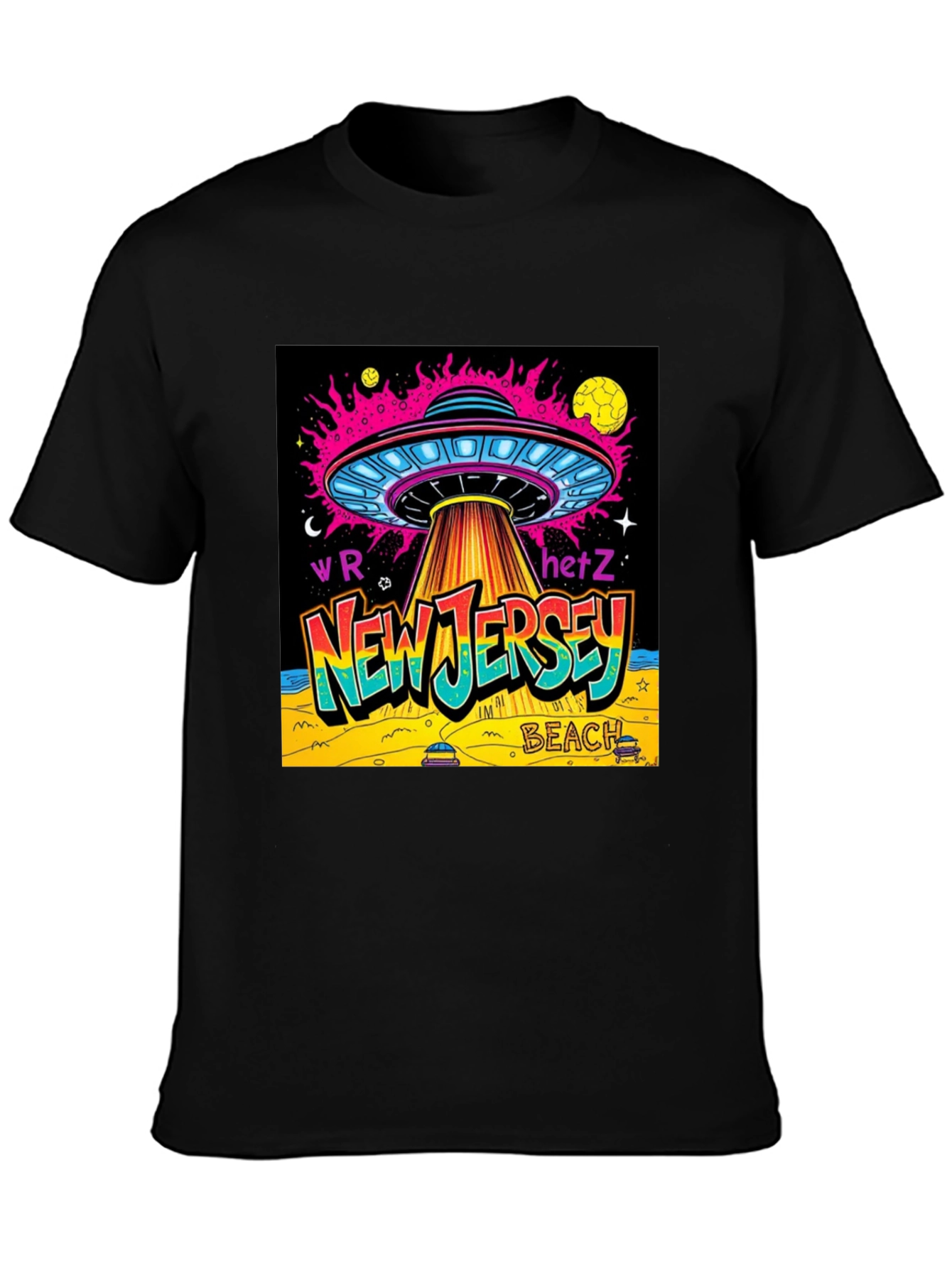New Jersey Beach UFO Graphic T-Shirt