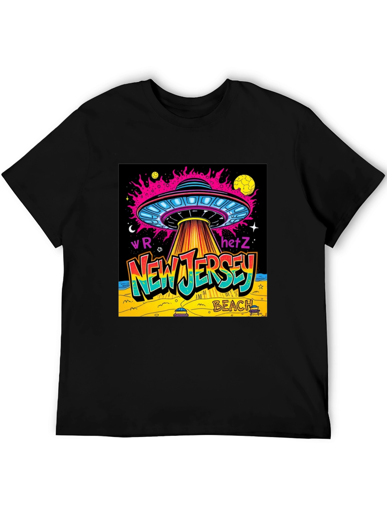 New Jersey Beach UFO Graphic T-Shirt