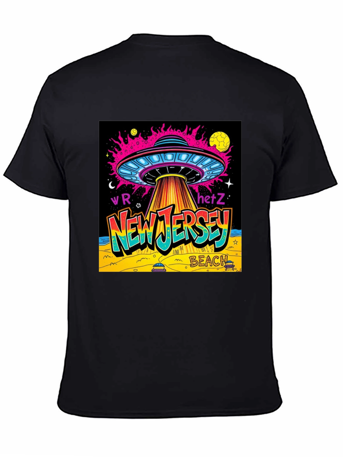 New Jersey Beach UFO Graphic T-Shirt