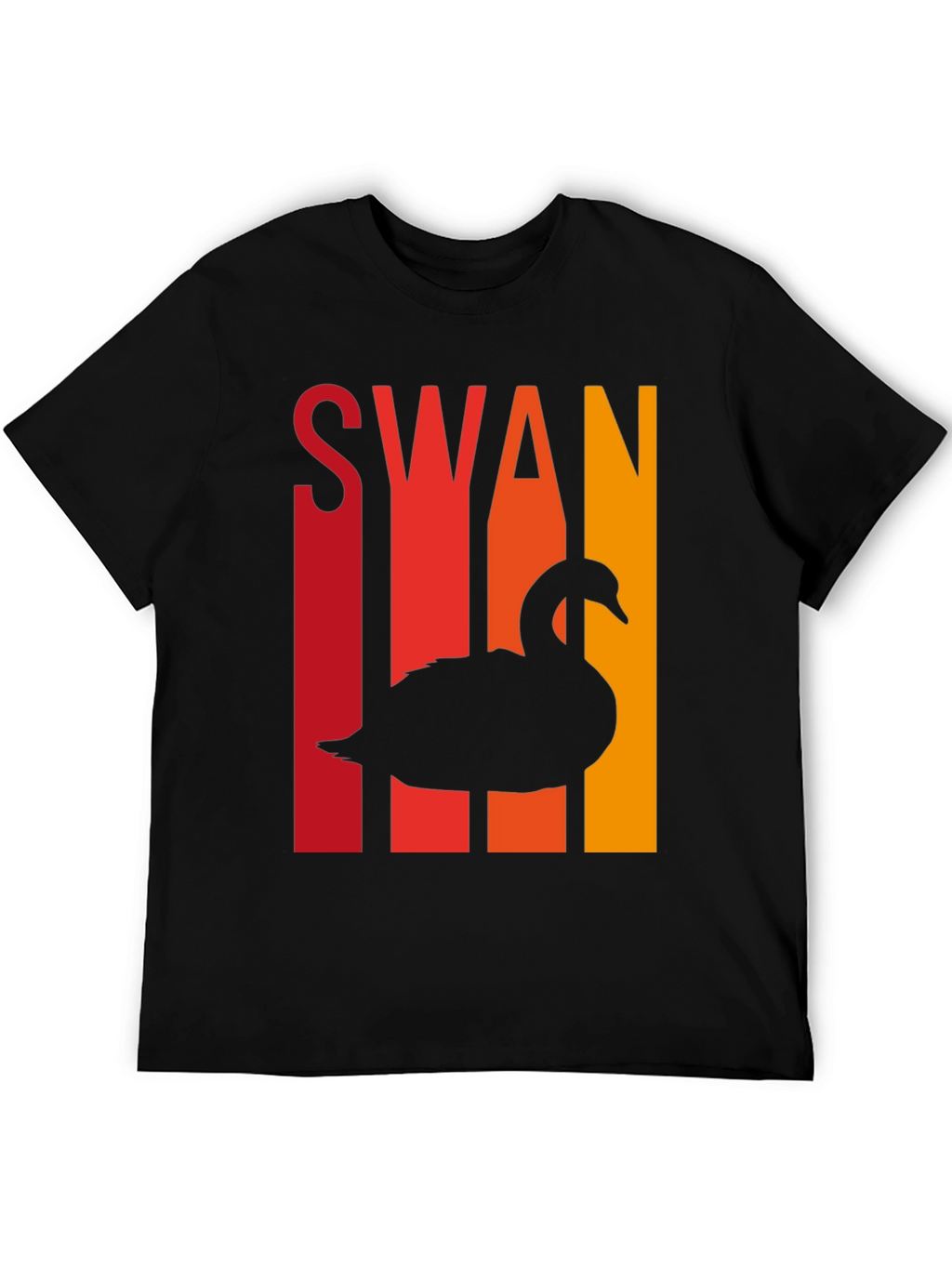 Retro Swan T-Shirt - Cool Bird Silhouette Tee