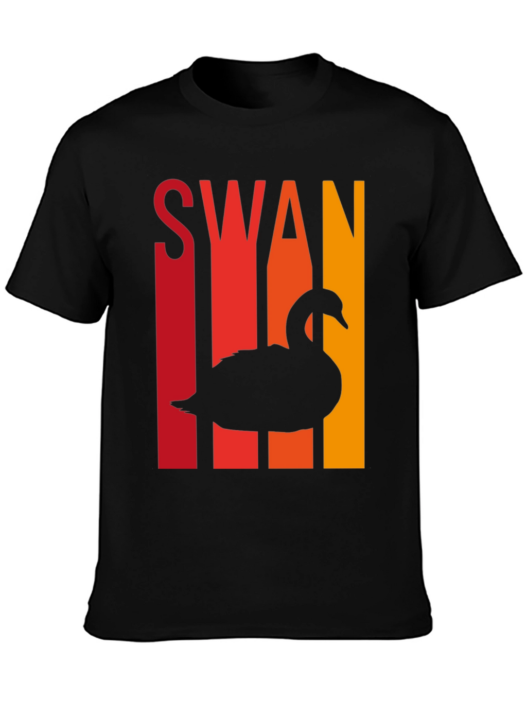 Retro Swan T-Shirt - Cool Bird Silhouette Tee