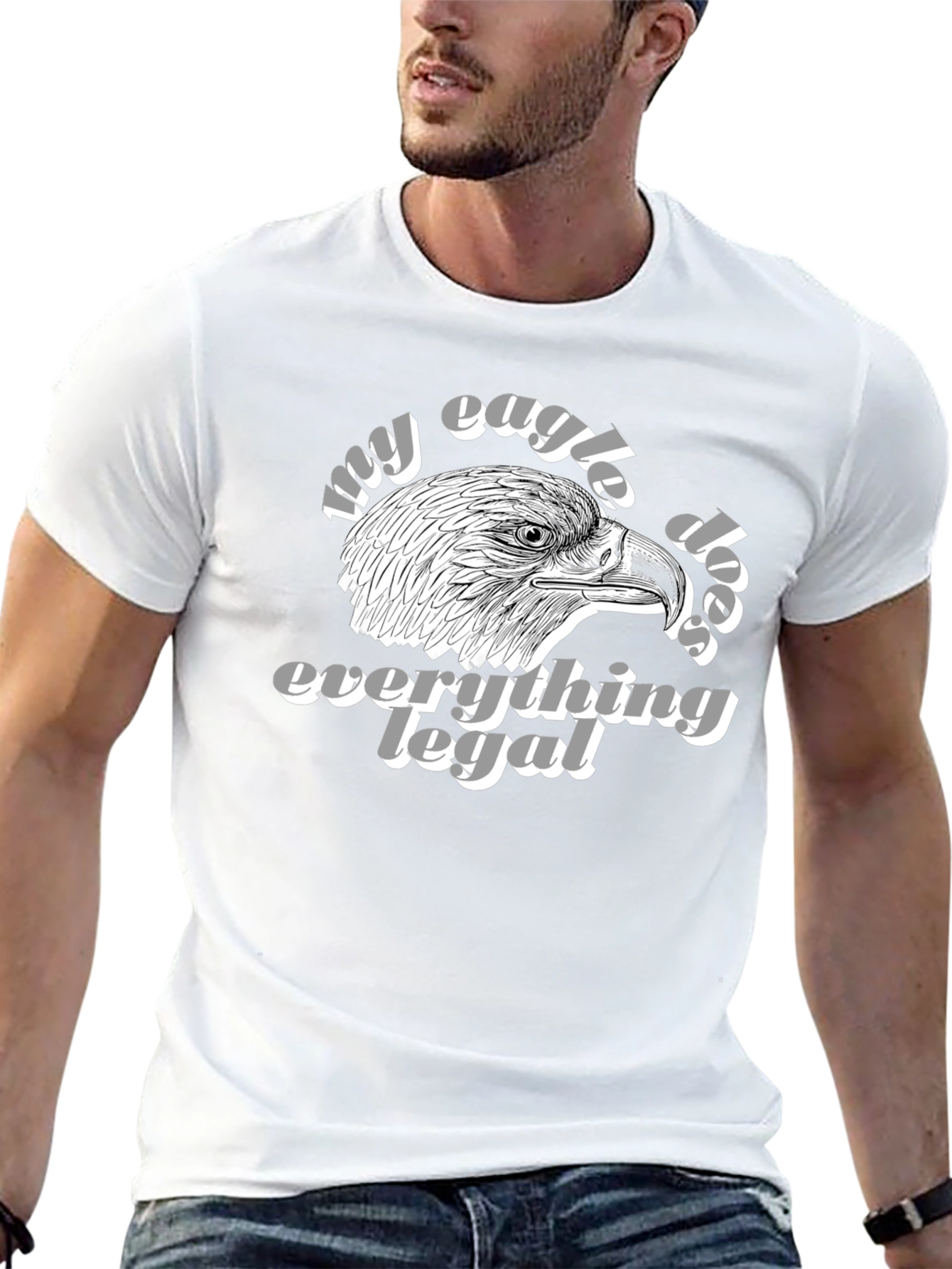 My Eagle Does Everything Legal Black T-Shirt