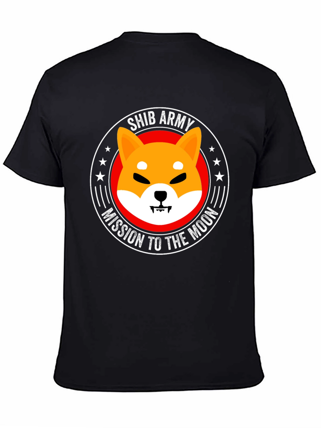 Shib Army Mission to the Moon Black T-Shirt