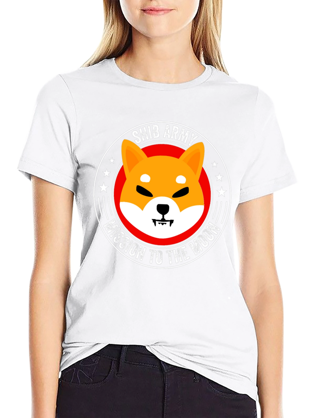 Shib Army Mission to the Moon Black T-Shirt