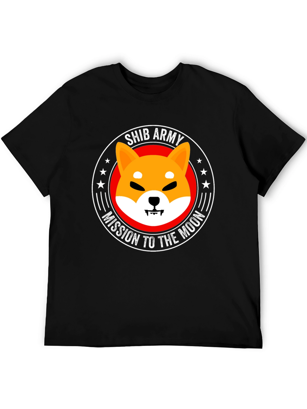 Shib Army Mission to the Moon Black T-Shirt