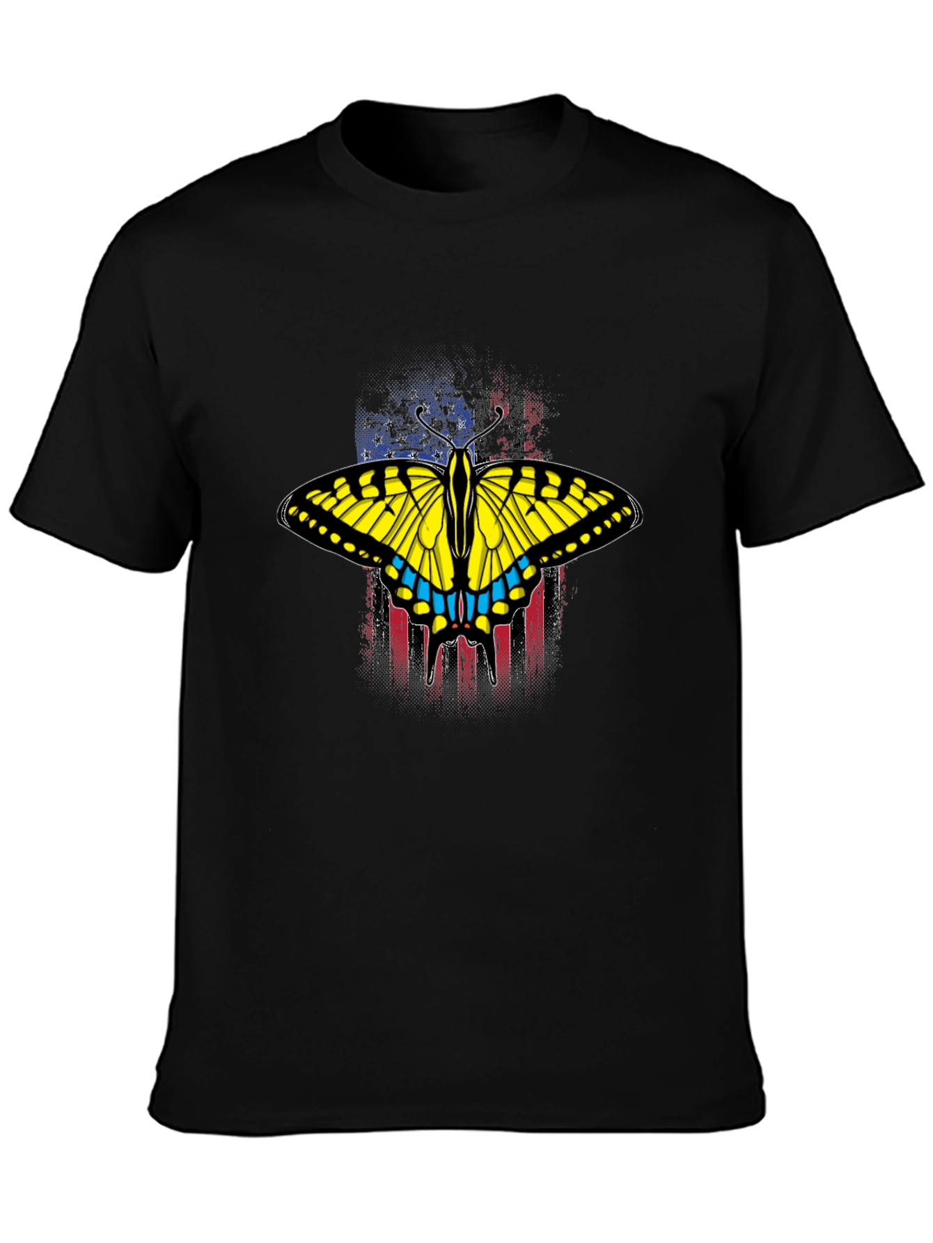 Butterfly American Flag Graphic T-Shirt