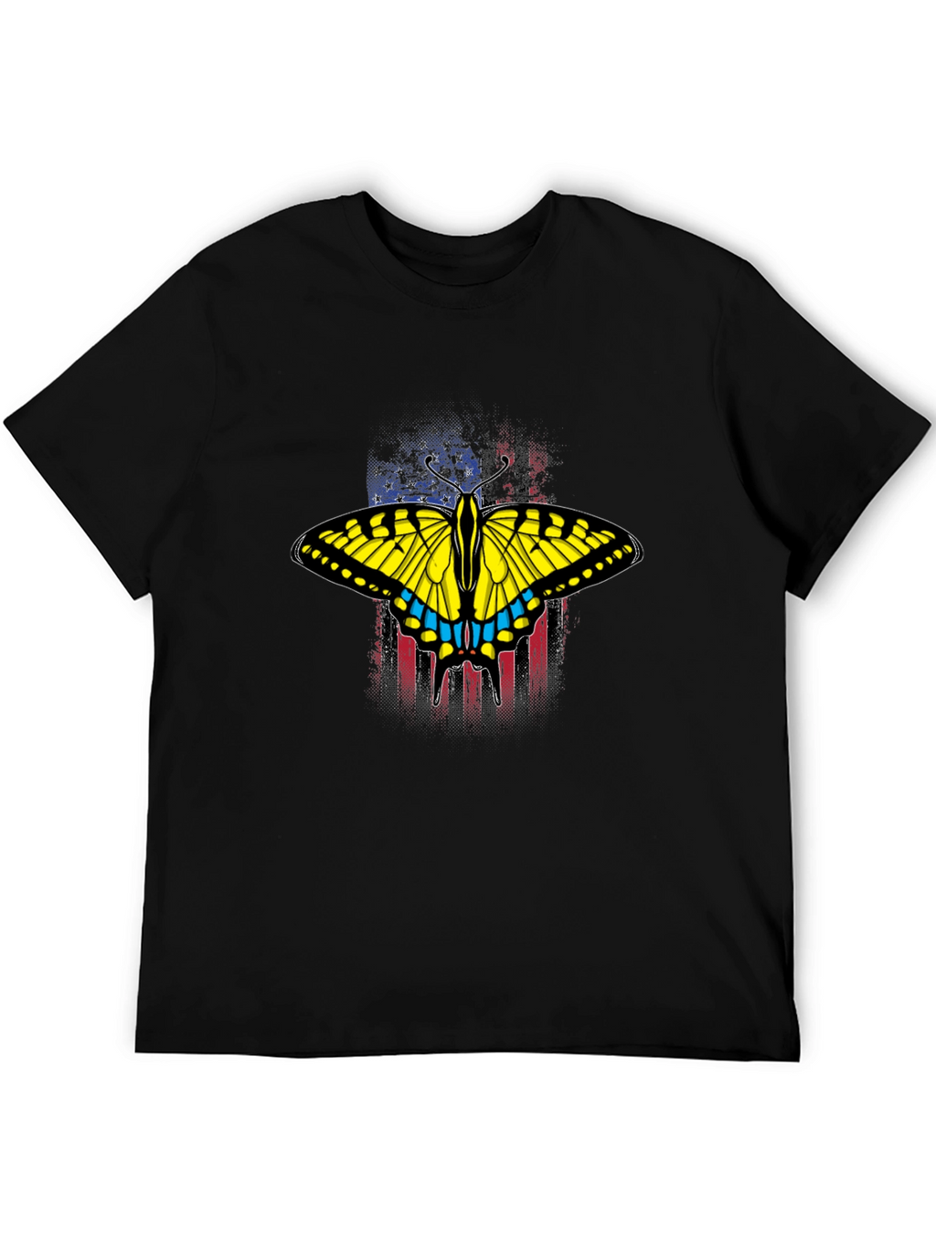 Butterfly American Flag Graphic T-Shirt