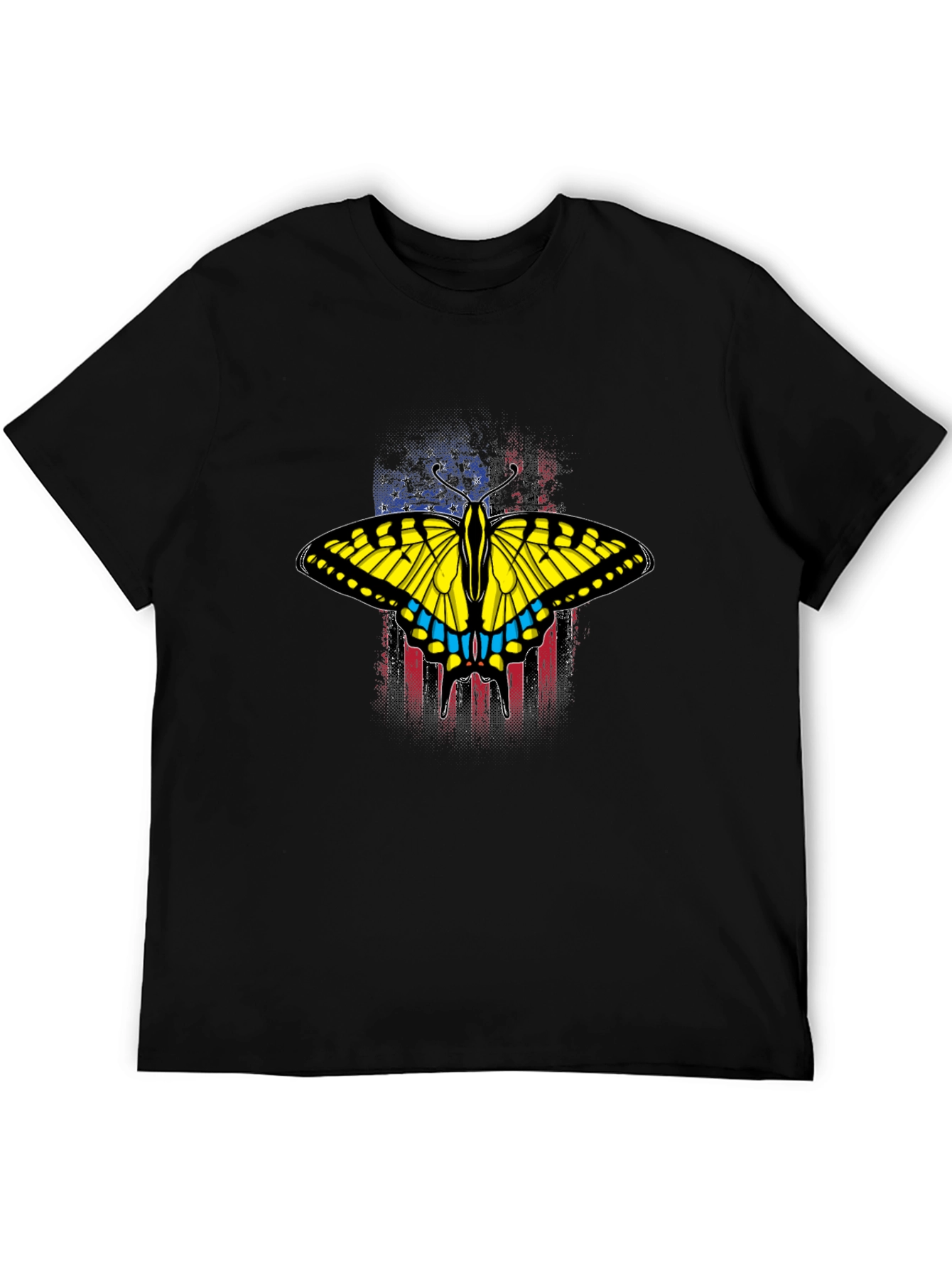 Butterfly American Flag Graphic T-Shirt