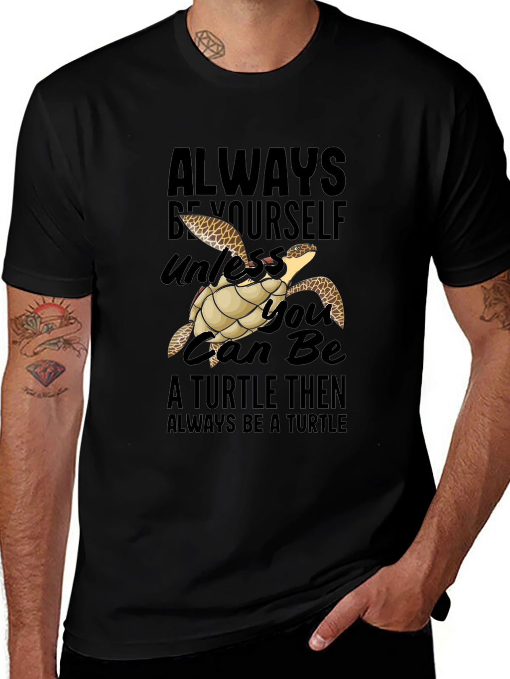 Always Be Yourself Turtle Graphic T-Shirt