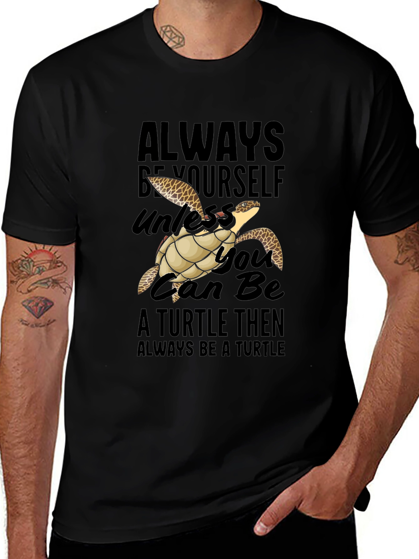 Always Be Yourself Turtle Graphic T-Shirt