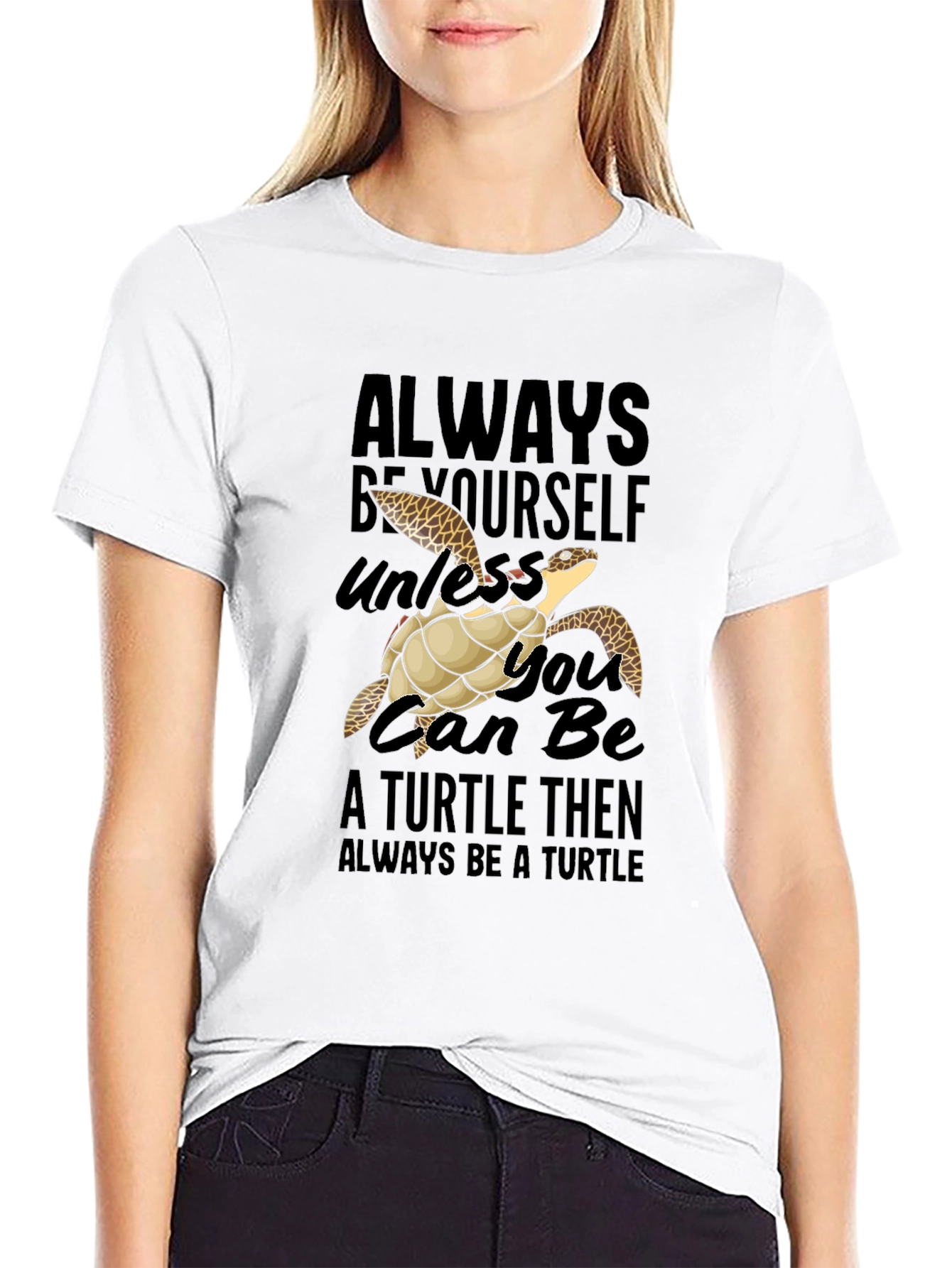 Always Be Yourself Turtle Graphic T-Shirt
