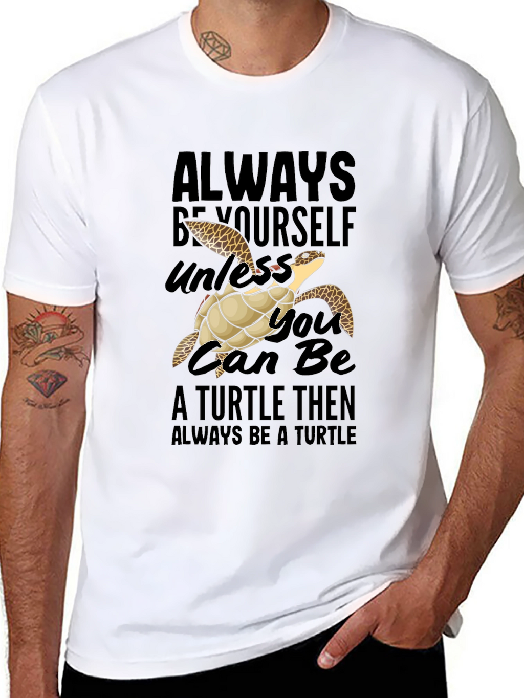Always Be Yourself Turtle Graphic T-Shirt