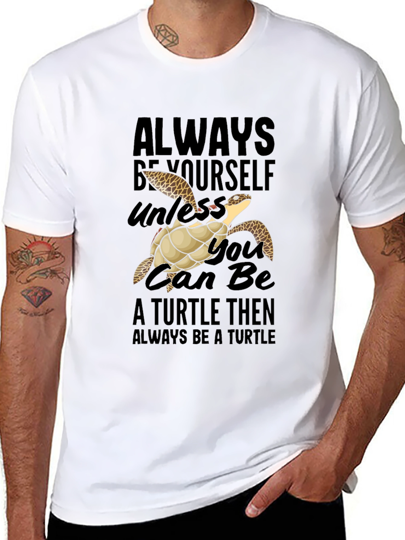 Always Be Yourself Turtle Graphic T-Shirt