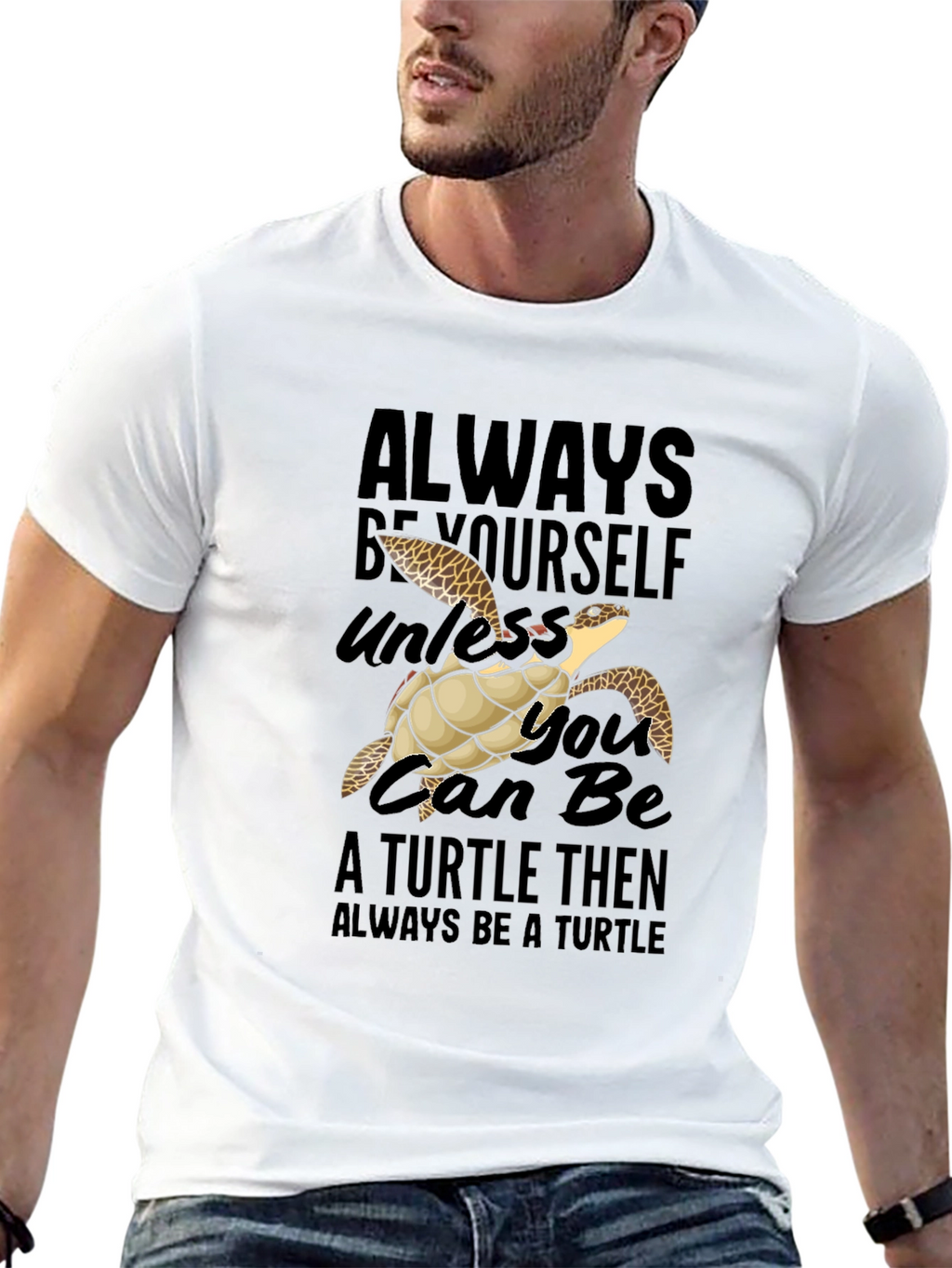 Always Be Yourself Turtle Graphic T-Shirt