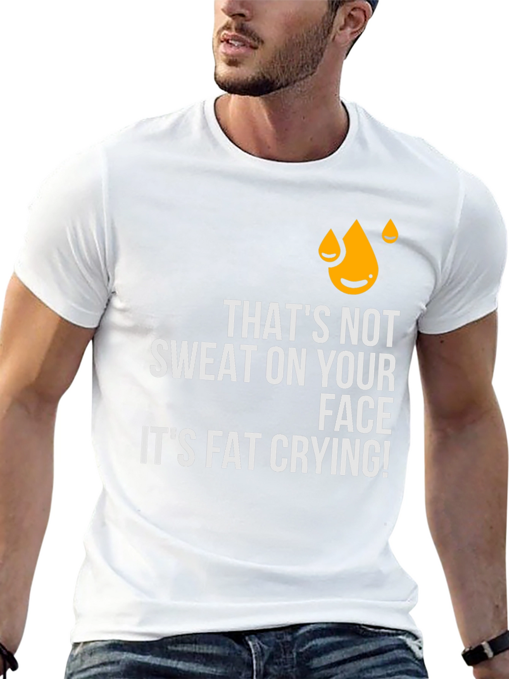 Humorous Fat Crying Graphic Tee