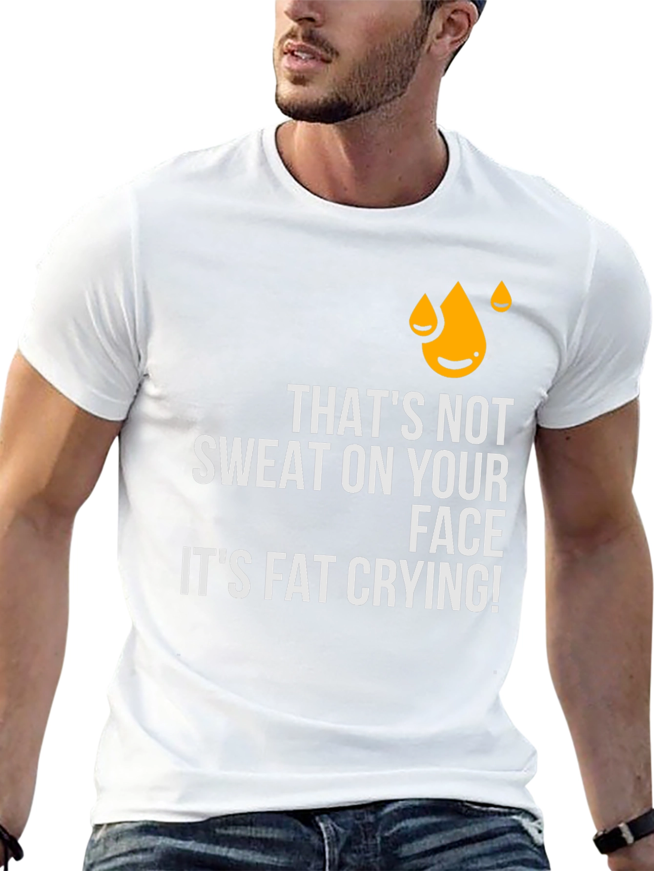Humorous Fat Crying Graphic Tee