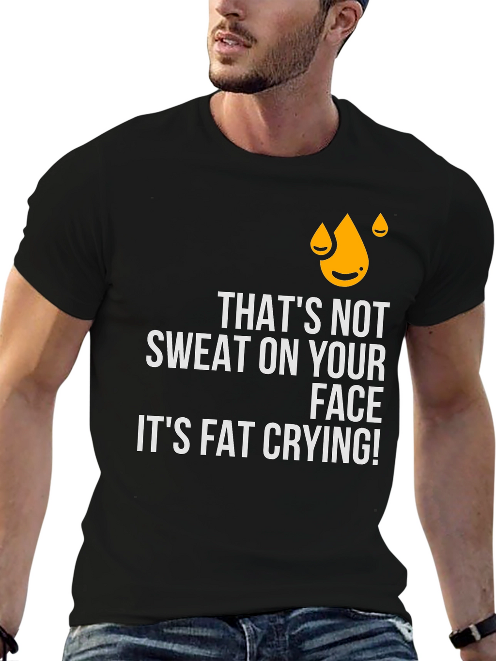 Humorous Fat Crying Graphic Tee