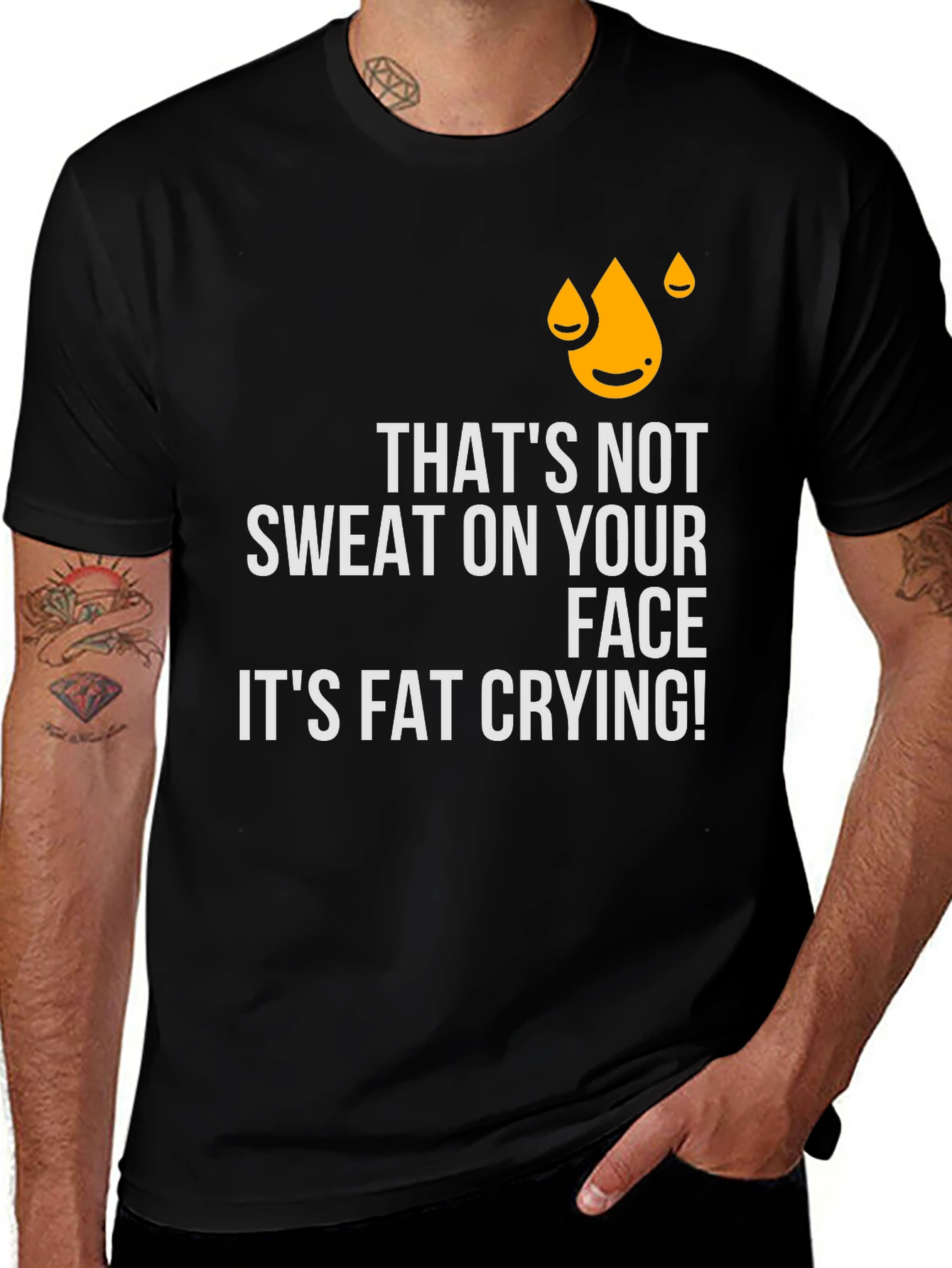 Humorous Fat Crying Graphic Tee