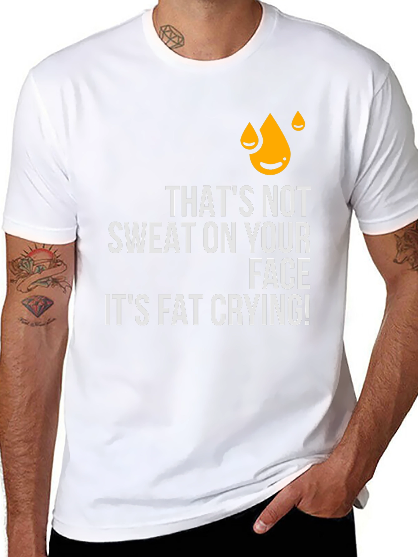 Humorous Fat Crying Graphic Tee