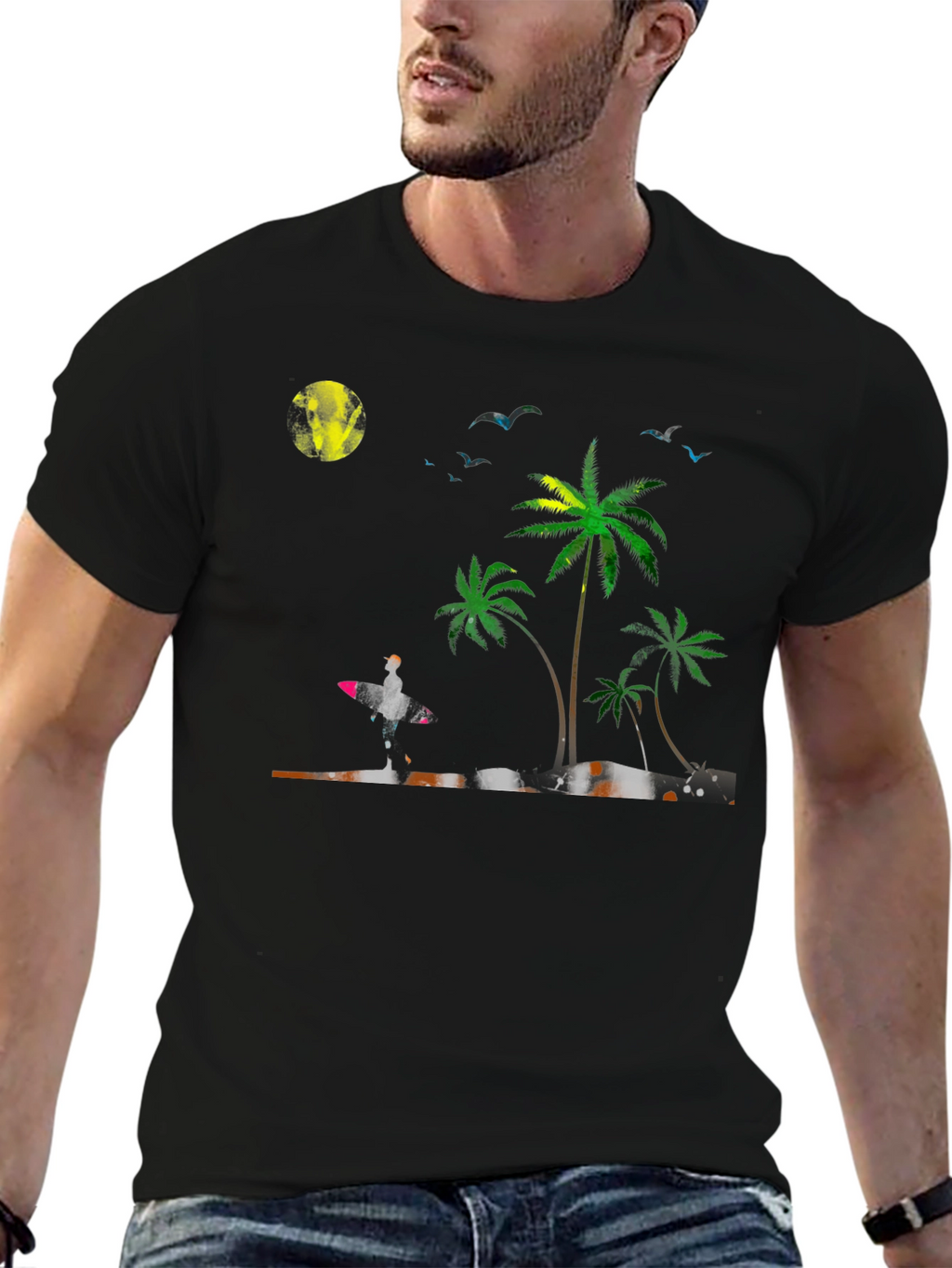 Tropical Beach Scene T-Shirt