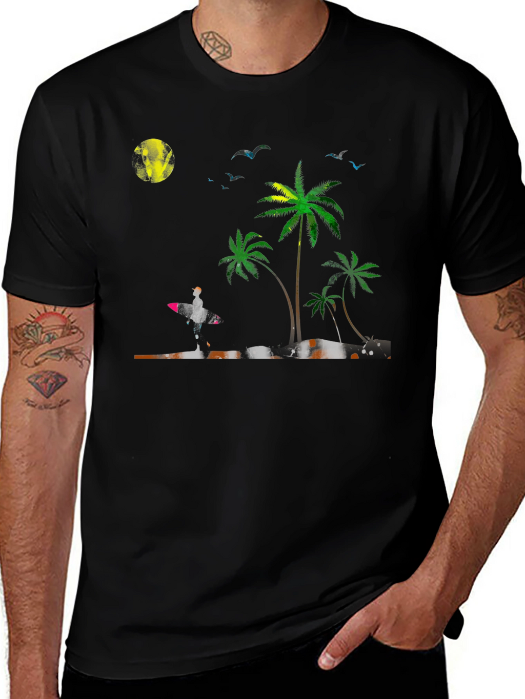 Tropical Beach Scene T-Shirt