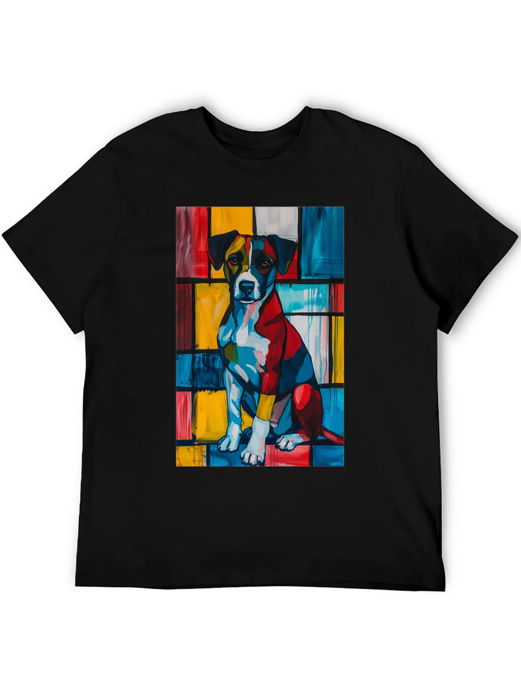 Abstract Dog Art Black T-Shirt