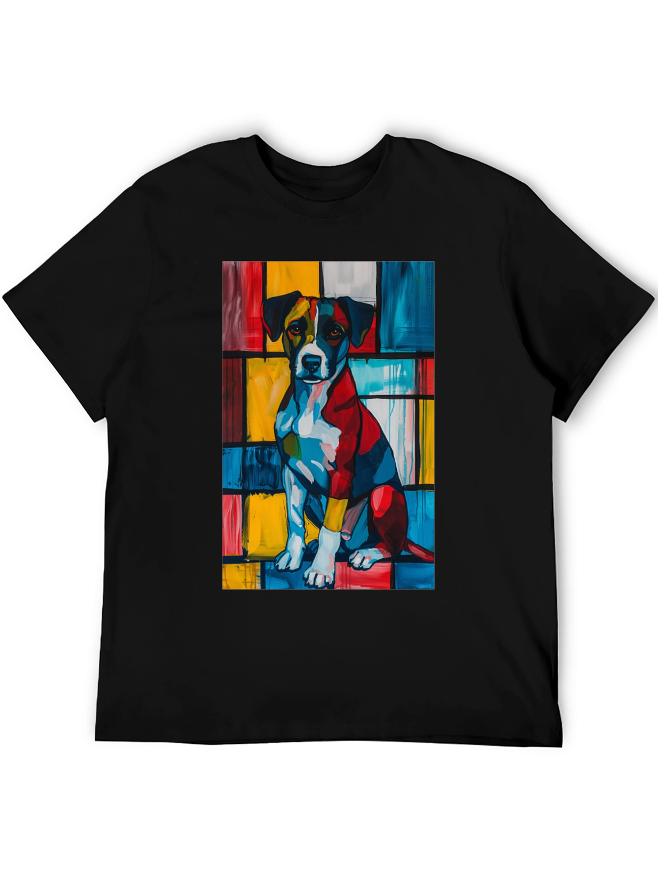 Abstract Dog Art Black T-Shirt