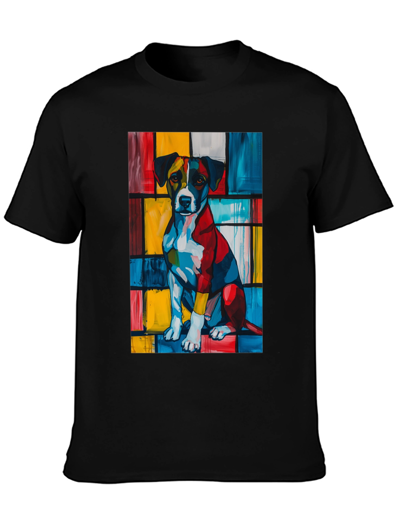 Abstract Dog Art Black T-Shirt