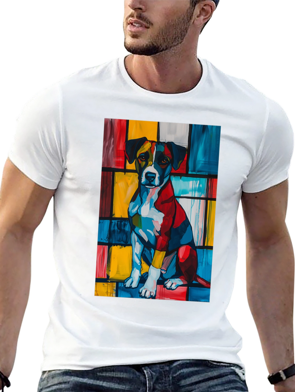 Abstract Dog Art Black T-Shirt