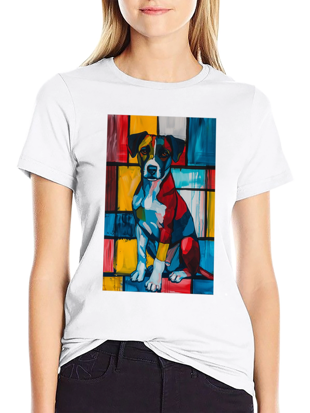 Abstract Dog Art Black T-Shirt