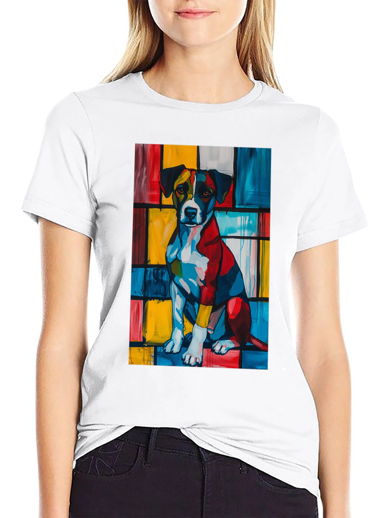 Abstract Dog Art Black T-Shirt