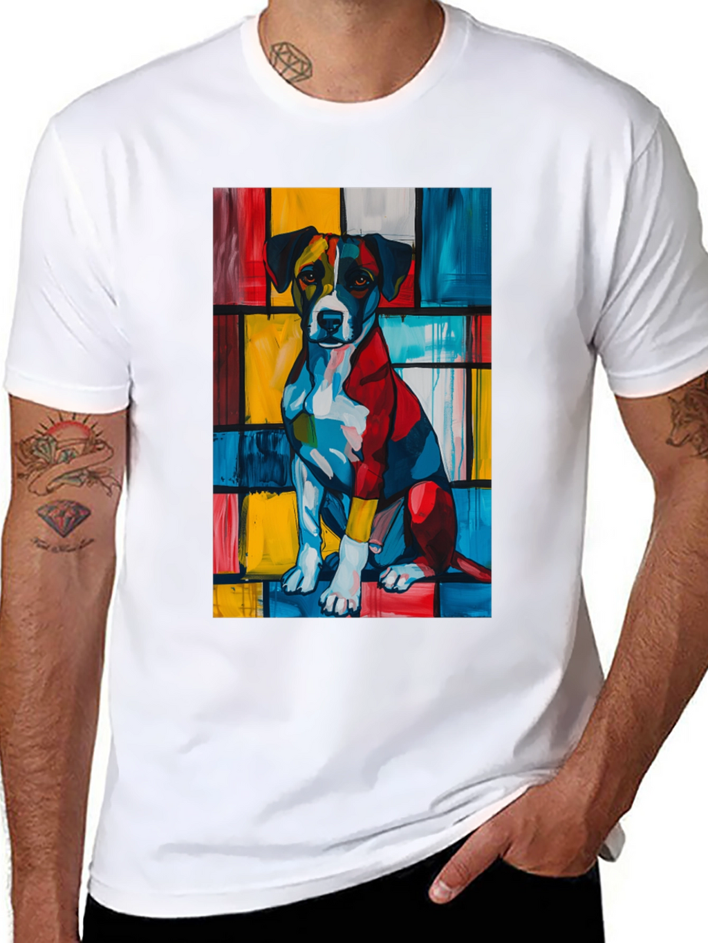 Abstract Dog Art Black T-Shirt